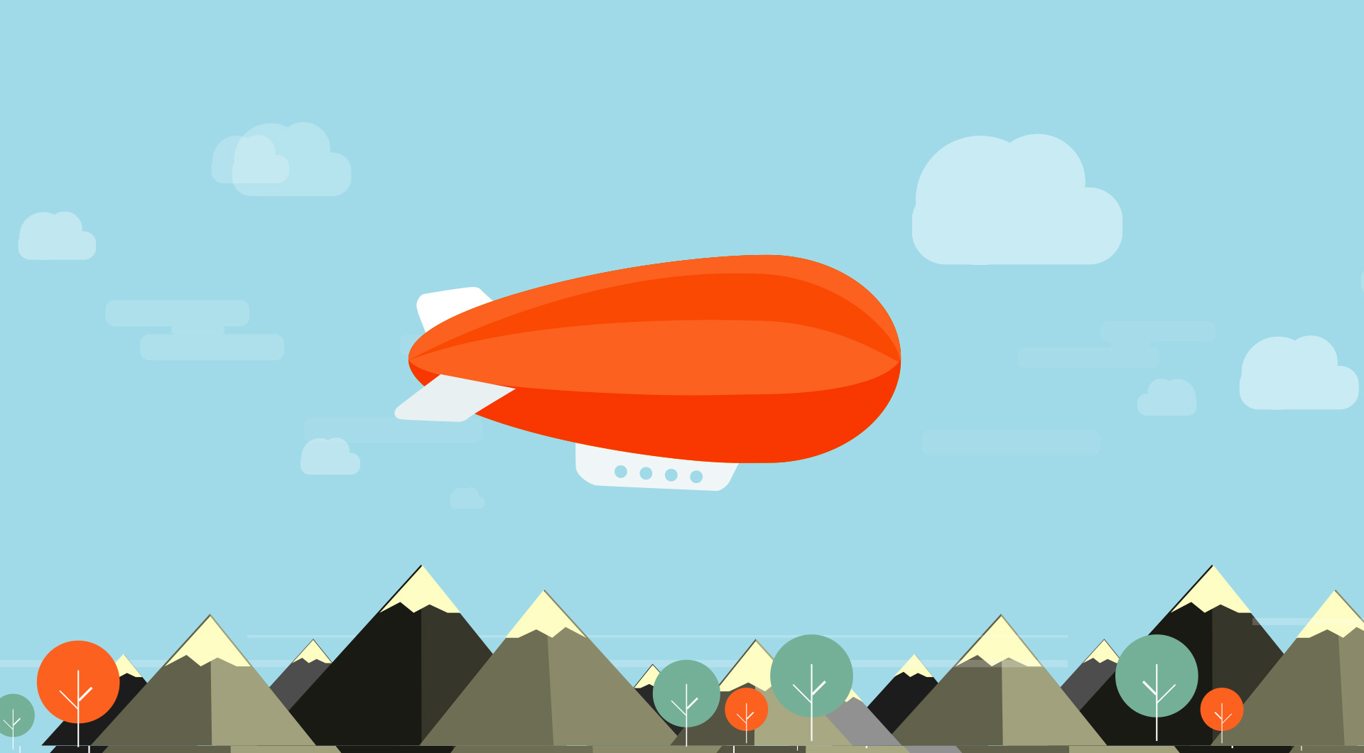 Dirigeable - en montagne